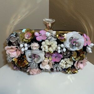Bebe Floral Embellished Clutch